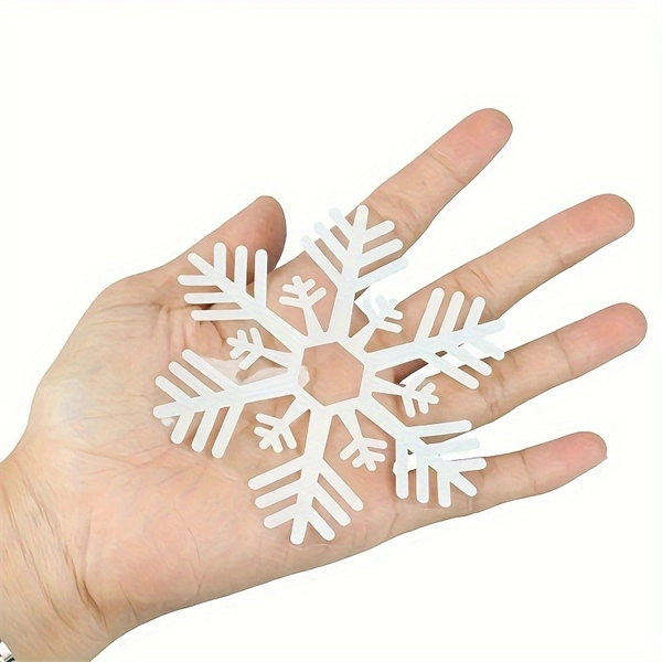 114-Piece Snowflake Window Clings - Reusable Static White Christmas Winter Decals for Glass Doors and Windows