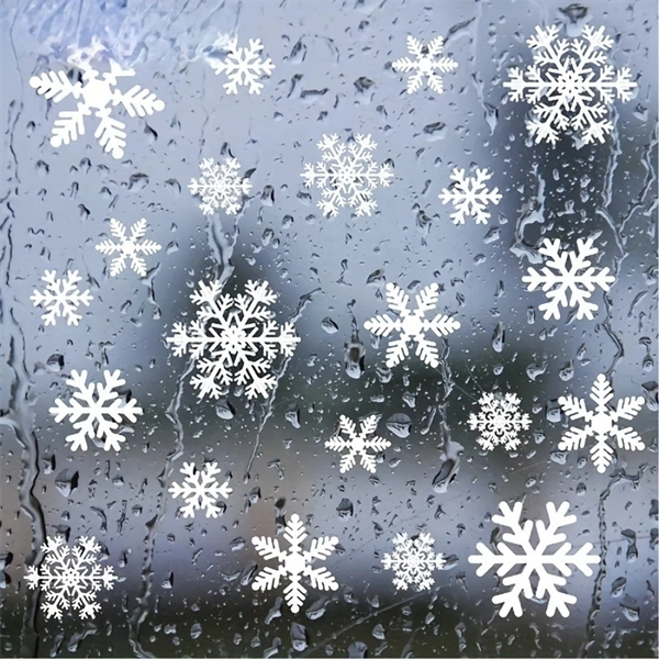 114-Piece Snowflake Window Clings - Reusable Static White Christmas Winter Decals for Glass Doors and Windows