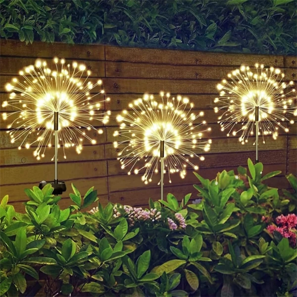 150 LED Solar Firework Lights String Outdoor Waterproof Path Lawn Garden Decor