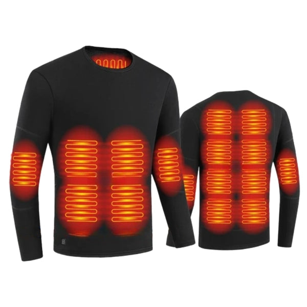 16-Zone Heated Thermal Base Layer Top for Winter Outdoor & Skiing