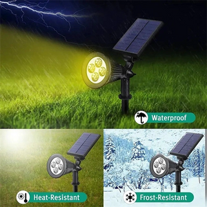 2-in-1 Solar Spotlights - IP65 Waterproof Outdoor Landscape & Security Lights for Yard, Garden, Pathway, Walkway - 4/7/18 LED Beads for Enhanced Brightness