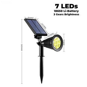 2-in-1 Solar Spotlights - IP65 Waterproof Outdoor Landscape & Security Lights for Yard, Garden, Pathway, Walkway - 4/7/18 LED Beads for Enhanced Brightness