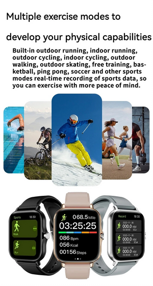 2025 Smart Watch for Men & Women - Bluetooth Call, Full Touch Screen, Heart Rate Monitor, Fitness Tracker, Sports Watch, Perfect Gift