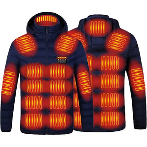 23 Zones Warm Heated Jackets Coats with Hood  for Men Women