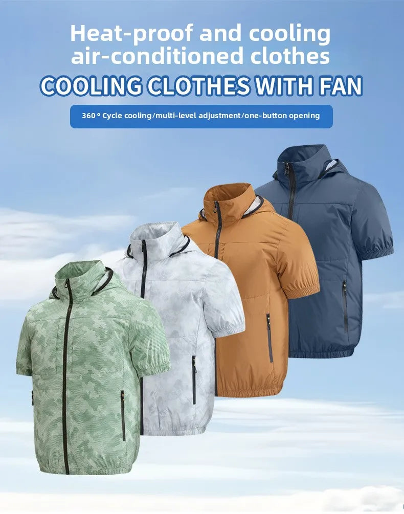 Summer outdoor heat-proof cooling fan clothing and fishing clothing