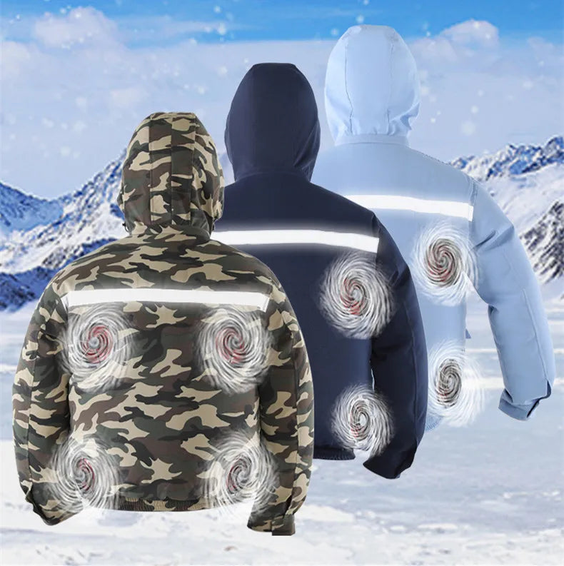 New hooded, removable, outdoor cooling and sun protection clothes with fan