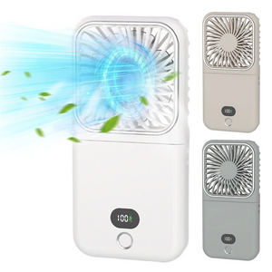 3-in-1 Foldable Personal Fan with Built-in Makeup Mirror Handheld & Wearable for Women