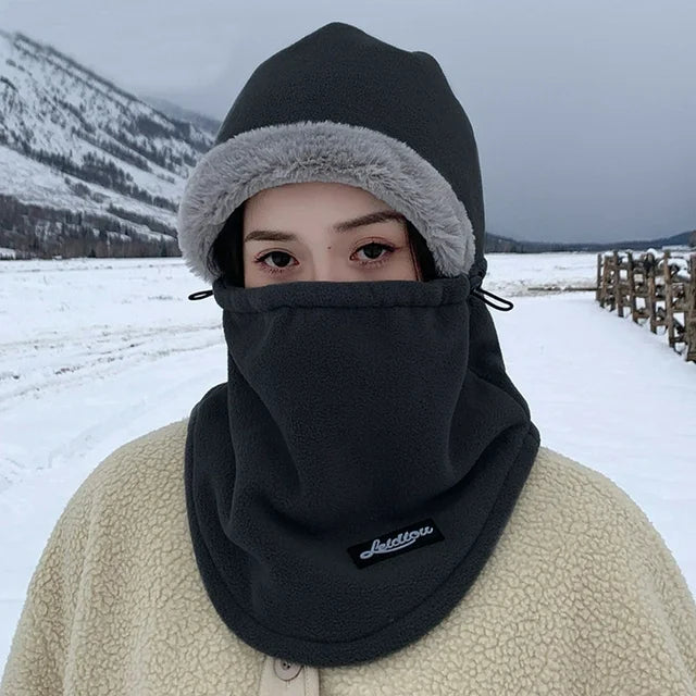 3-in-1 Unisex Thermal Beanie with Earmuffs & Face Mask for Skiing, Running, Cycling