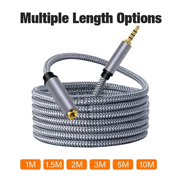 3.5mm Male to Female AUX Extension Cable – TRRS 4-Pole Audio Cord for Headphones, Speakers, Phone, and Car Stereo