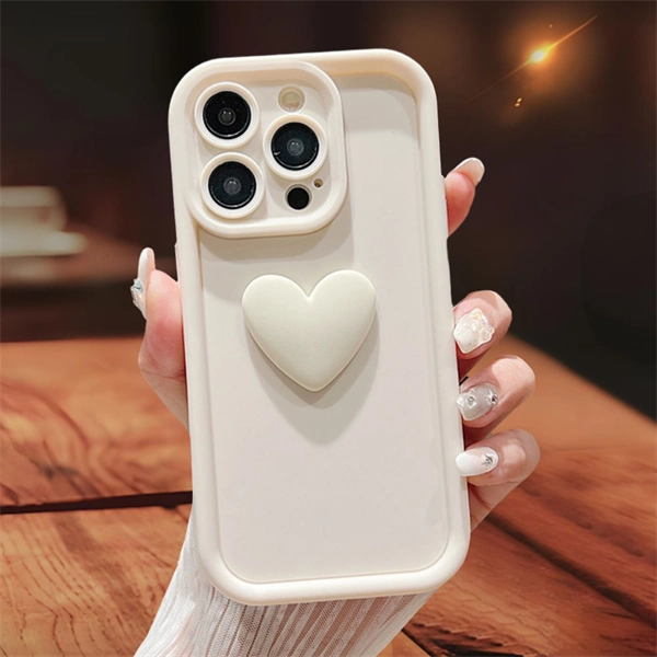 3D Heart Matte Phone Case – Full Camera Protection, Skin-Friendly Cover for iPhone 17