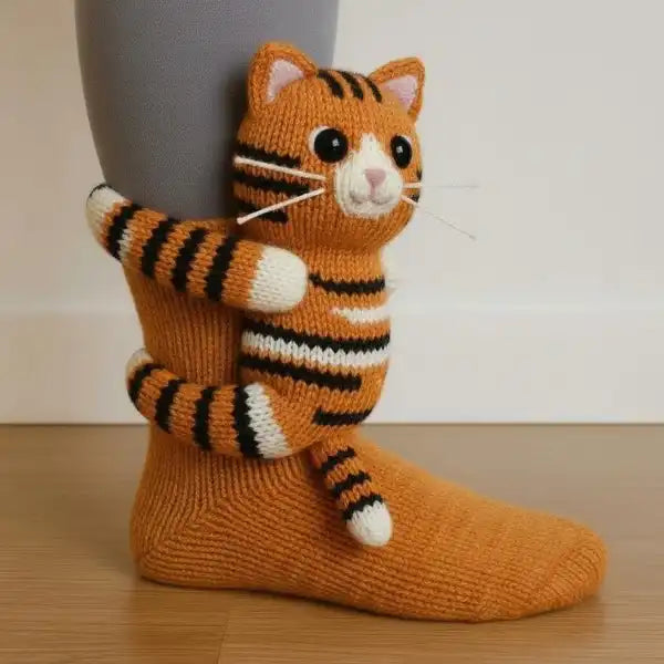 3D Knit Animal Socks - Ultra Soft & Non-Slip Gripper Socks for Christmas