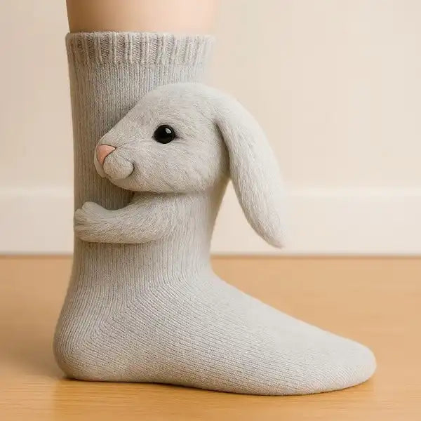 3D Knit Animal Socks - Ultra Soft & Non-Slip Gripper Socks for Christmas