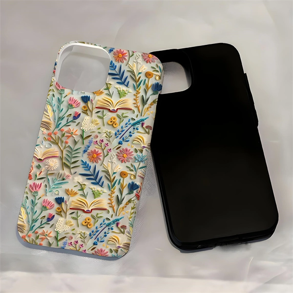 Faux Embroidery Design 3D Paper-Cut Style Double-Layer Phone Case for iPhone 17