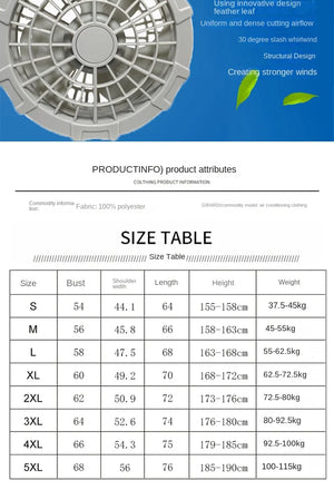 New hooded, removable, outdoor cooling and sun protection clothes with fan