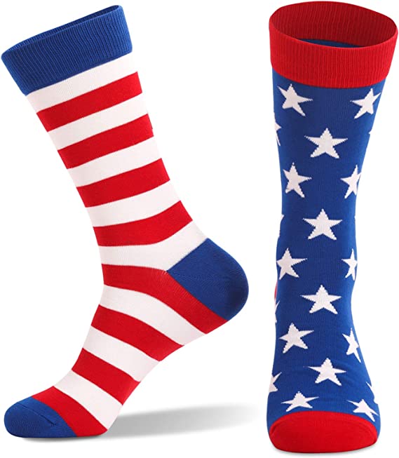 Independence Day American Flag Socks Striped All Cotton Socks Mid length Socks