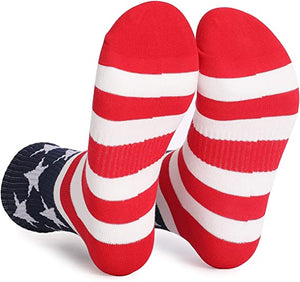 Independence Day American Flag Socks Striped All Cotton Socks Mid length Socks
