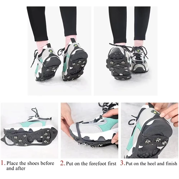 8-Tooth Ice Cleats for Shoes - Anti-Slip Snow Grips for Winter Hiking and Outdoor Activities