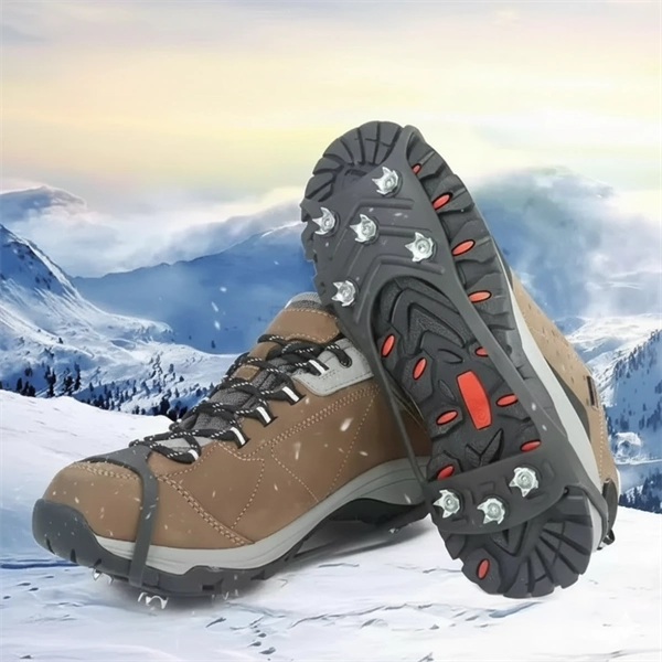 8-Tooth Ice Cleats for Shoes - Anti-Slip Snow Grips for Winter Hiking and Outdoor Activities