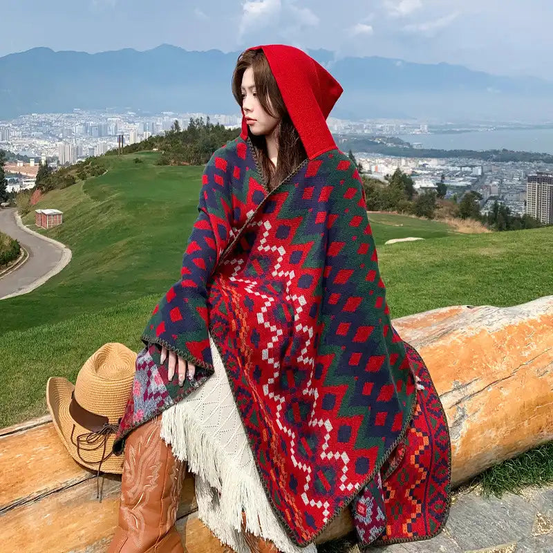 Bohemian Ethnic Style Cape Shawl