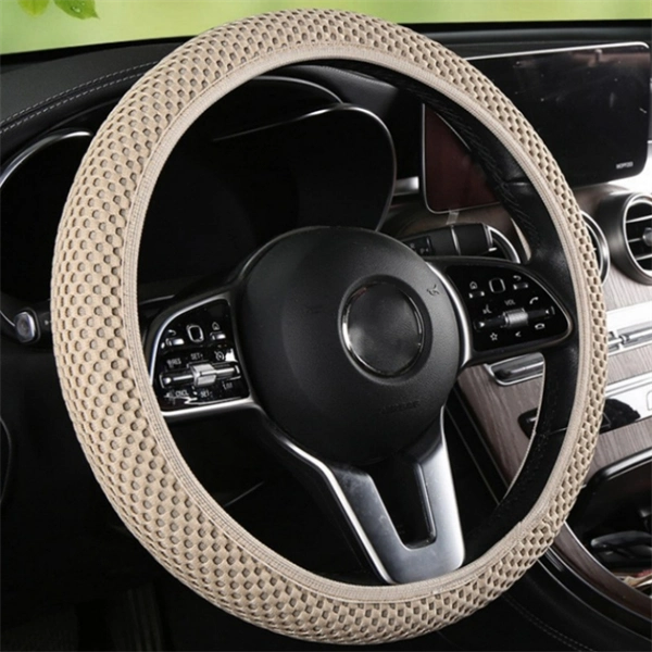 Breathable Steering Wheel Cover 15 Inch - Ice Silk Microfiber Anti-Slip Grip | Universal Fit for All Seasons