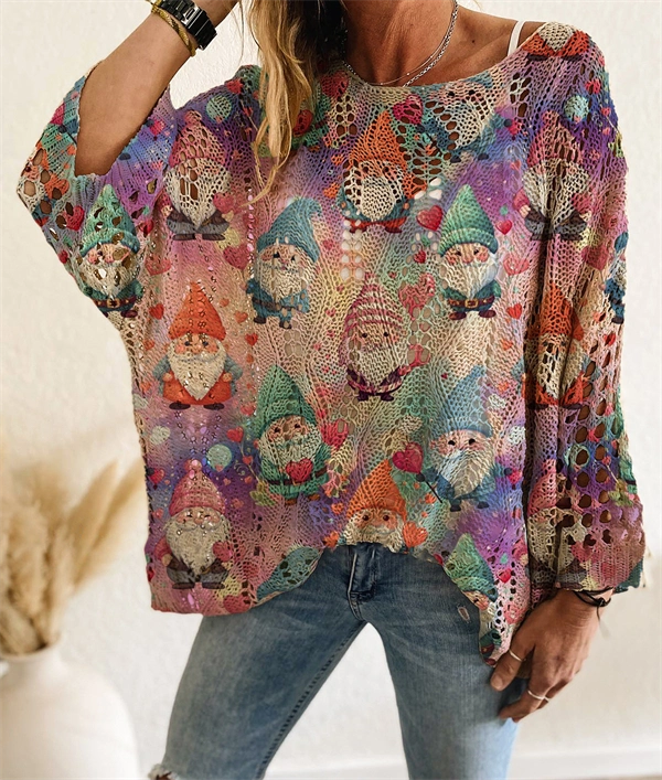 Christmas Tree & Snowman Sweater - Festive Holiday Knit Top