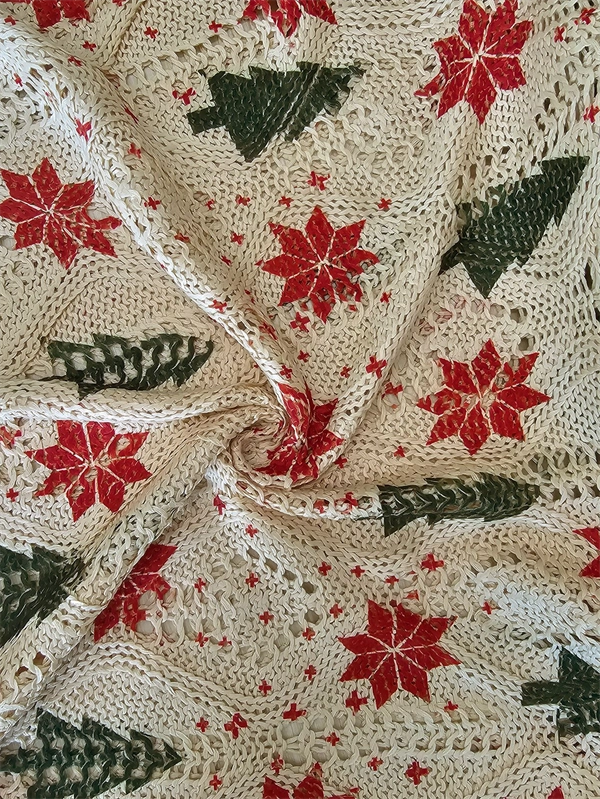 Christmas Tree & Snowman Sweater - Festive Holiday Knit Top