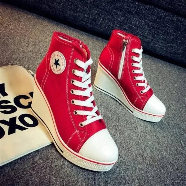 Chunky Lace-Up Platform Wedge Sneakers for Women