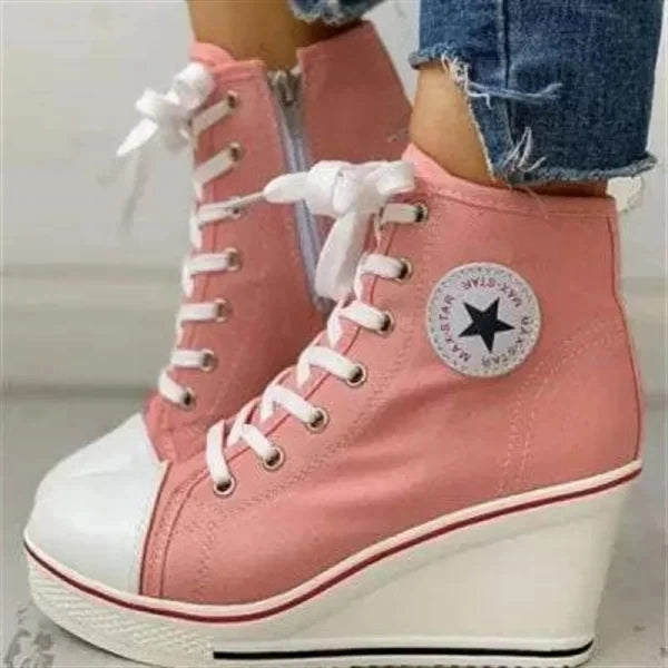 Chunky Lace-Up Platform Wedge Sneakers for Women