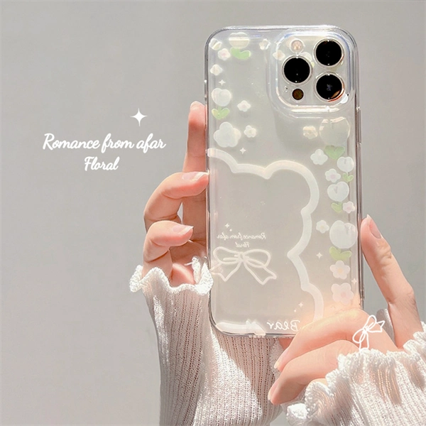 Clear Tulip Case for iPhone 17 – Soft, Shockproof & Stylish Protection