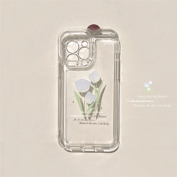 Clear Tulip Case for iPhone 17 – Soft, Shockproof & Stylish Protection