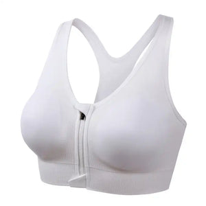 Comfort Support Zip Front Sports Bra - Women's Removable Padding, Gym Yoga