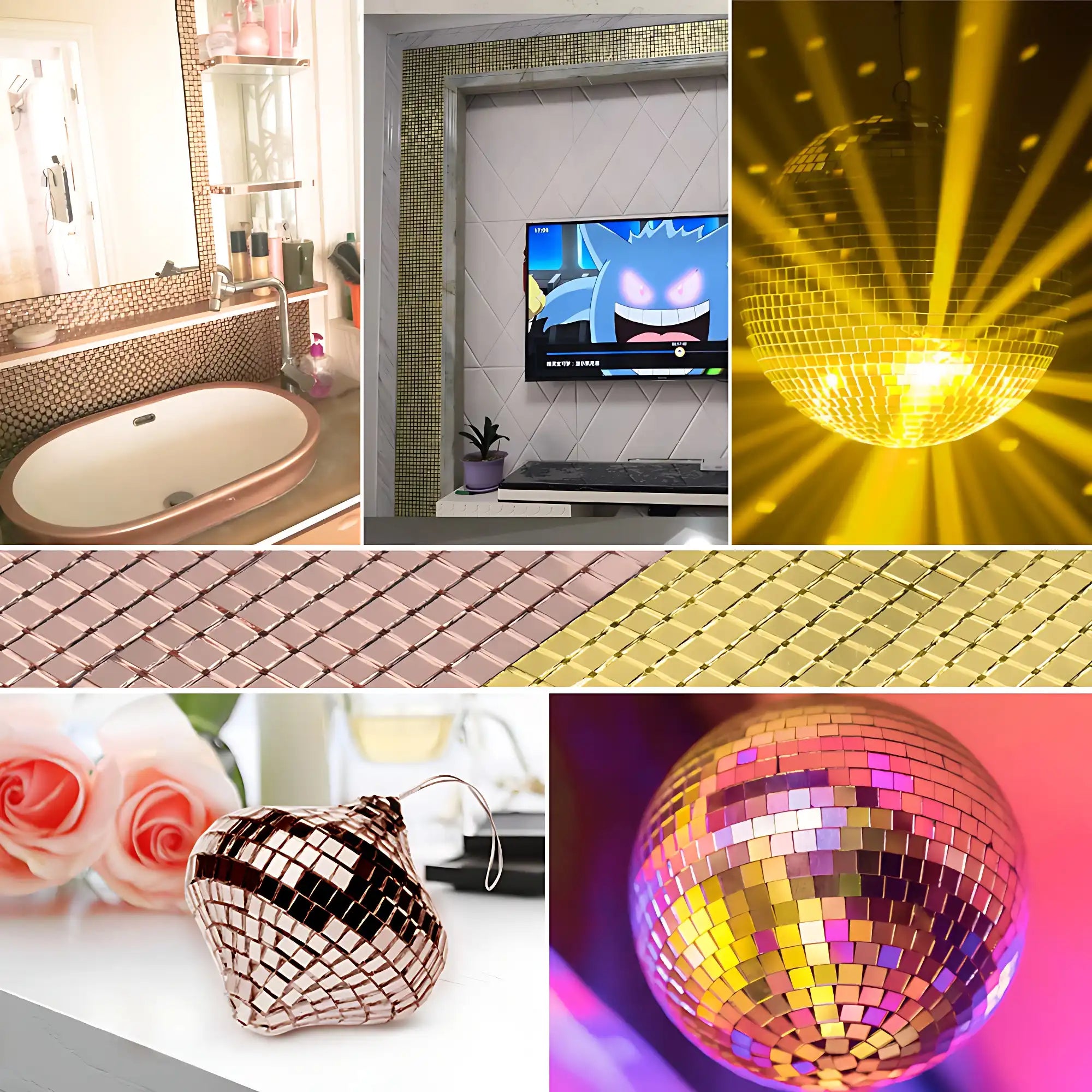 DIY Creative Mirror Glass Mosaic Stickers for Wall Decoration