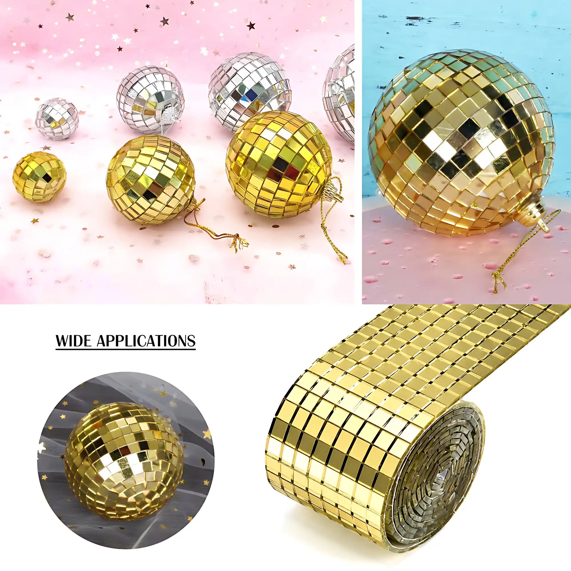 DIY Creative Mirror Glass Mosaic Stickers for Wall Decoration