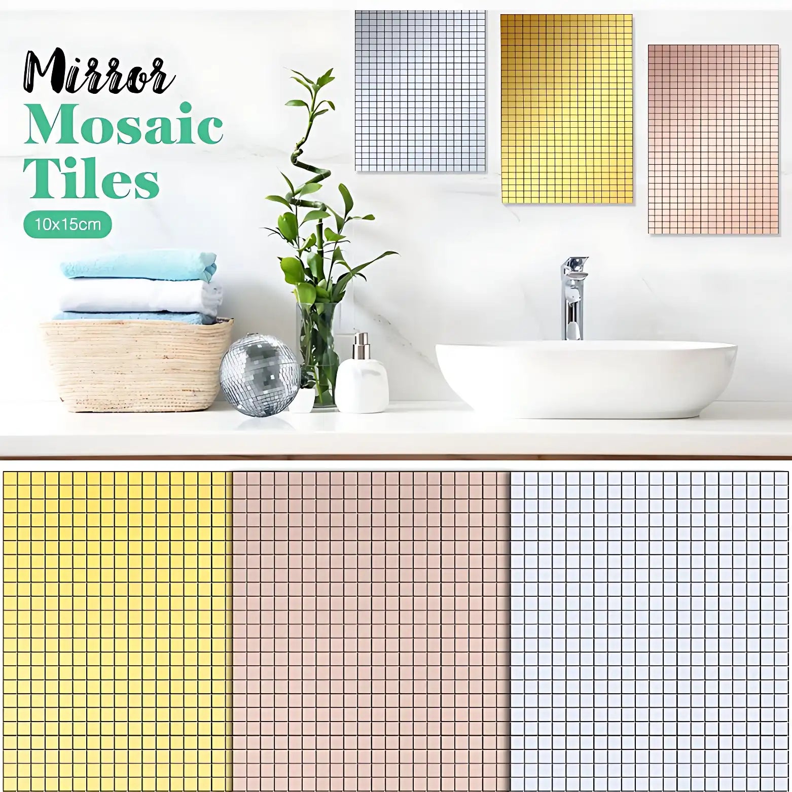 DIY Creative Mirror Glass Mosaic Stickers for Wall Decoration