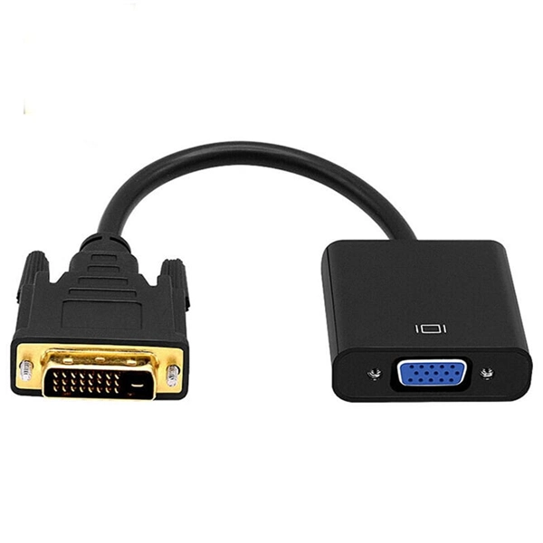 DVI to VGA Adapter Cable - 1080P Video Converter for PC, 24+1 DVI-D Male to 15 Pin VGA Female