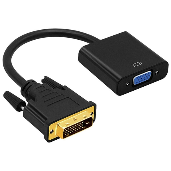 DVI to VGA Adapter Cable - 1080P Video Converter for PC, 24+1 DVI-D Male to 15 Pin VGA Female