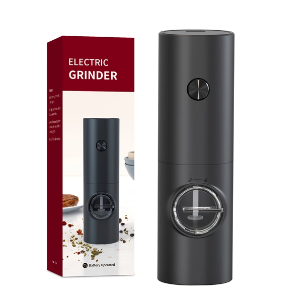 Electric Salt and Pepper Grinder Set – Battery Operated Mills with Adjustable Coarseness, LED Light & One-Touch Operation, Includes Base
