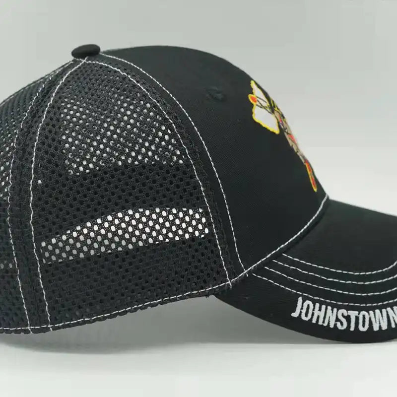 Embroidered Breathable Outdoor Baseball Hat - Black