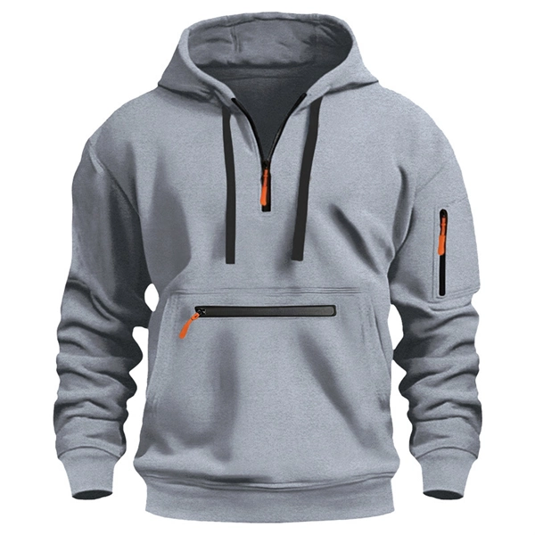 Essential Men’s Fleece Hoodie – Warm Zip-Up Jacket, Casual Streetwear Style