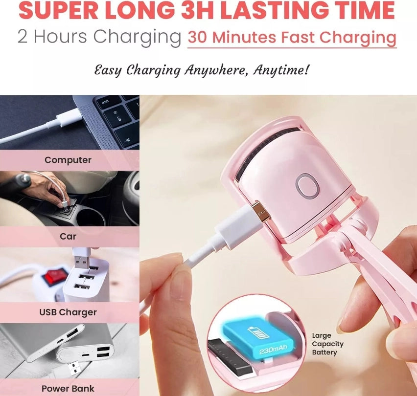 USB Rechargeable Electric Eyelash Curler Heated Eyelash Curler Rechargeable