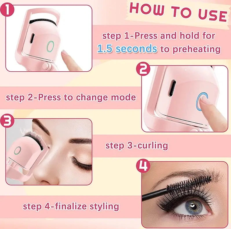 USB Rechargeable Electric Eyelash Curler Heated Eyelash Curler Rechargeable