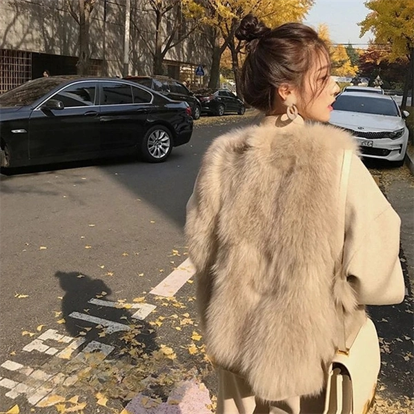 Female Faux Fur Vest – Sleeveless Short Waistcoat, Vintage Autumn & Winter Outerwear