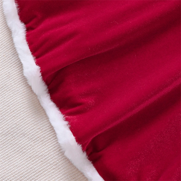 Girls Christmas Dress Set - Red Velvet Santa Dress with White Fluffy Jacket for Holiday Parties