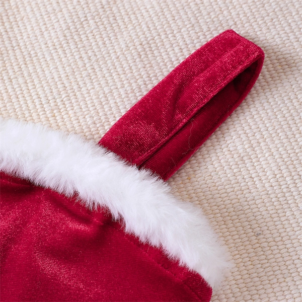 Girls Christmas Dress Set - Red Velvet Santa Dress with White Fluffy Jacket for Holiday Parties