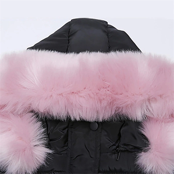 Girls' Winter Puffer Jacket with Letter Print – Warm Down Coat for Kids 4-12, Long Sleeve, Daily & School Wear