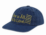 "Love is All, All is Love" Vintage Washed Cowboy Cap Embroidered Blue Baseball Cap