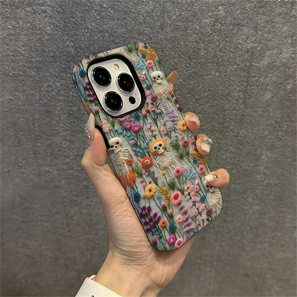 Halloween Skull Ghost Hard Phone Case for iPhone 17 / 16 / 15