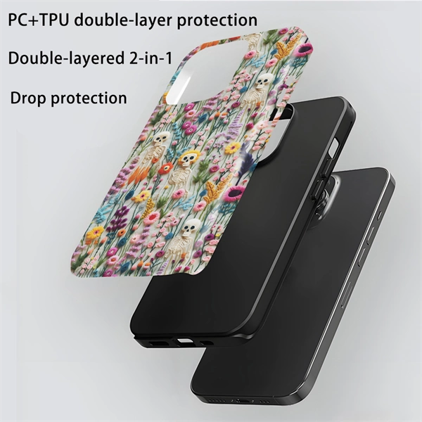 Halloween Skull Ghost Hard Phone Case for iPhone 17 / 16 / 15