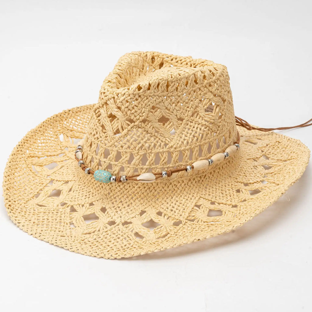 Hand-woven Women's Straw Cowboy Hat
