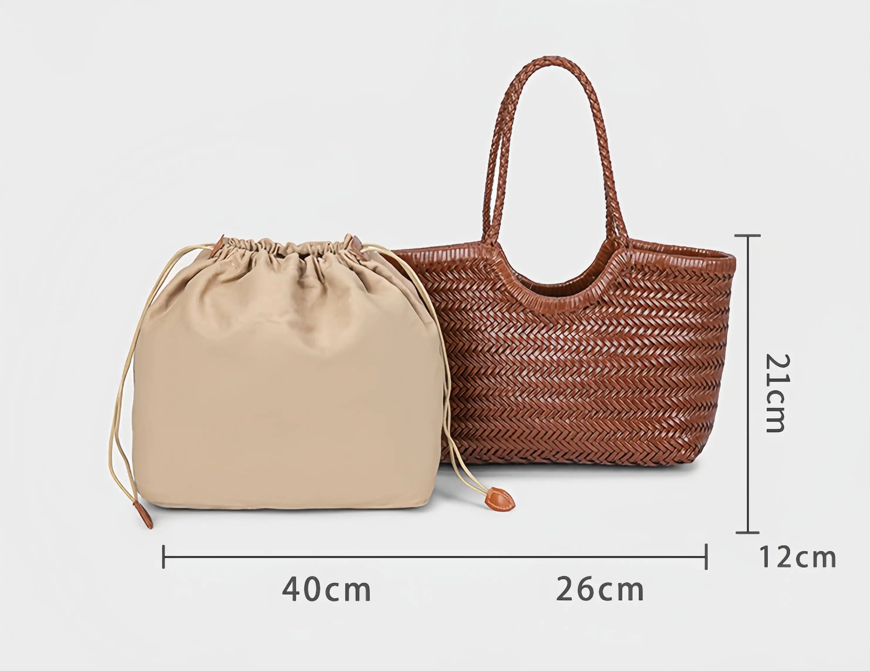 Handmade Braided Leather Basket Bag - Vintage Shoulder & Crossbody Tote